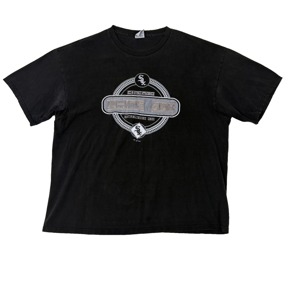 Vintage Chicago White Sox Shirt 2003 Graphic Tee Mens 2XL Black Y2K Streetwear